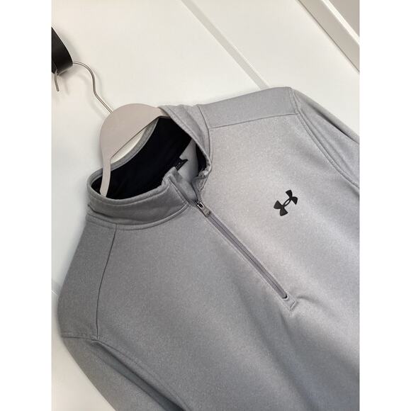 Under Armour Men's Long Sleeve Fleece Coldgear 1/2 Zip Pullover Top Gray Large - Picture 3 of 8
